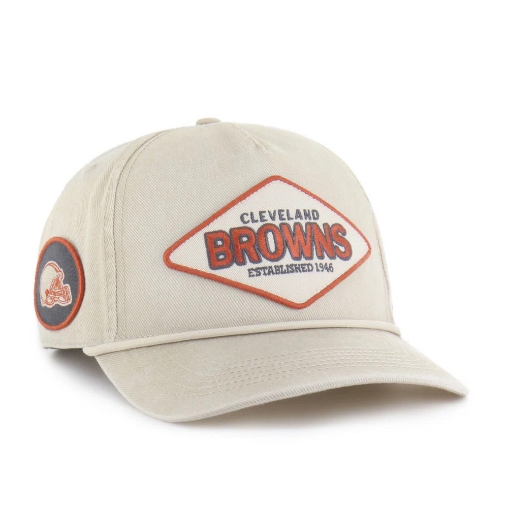 NEW Cleveland Browns 47 Brand CARIN Hitch Snapback Hat Mojave Beige NFL Rope Cap